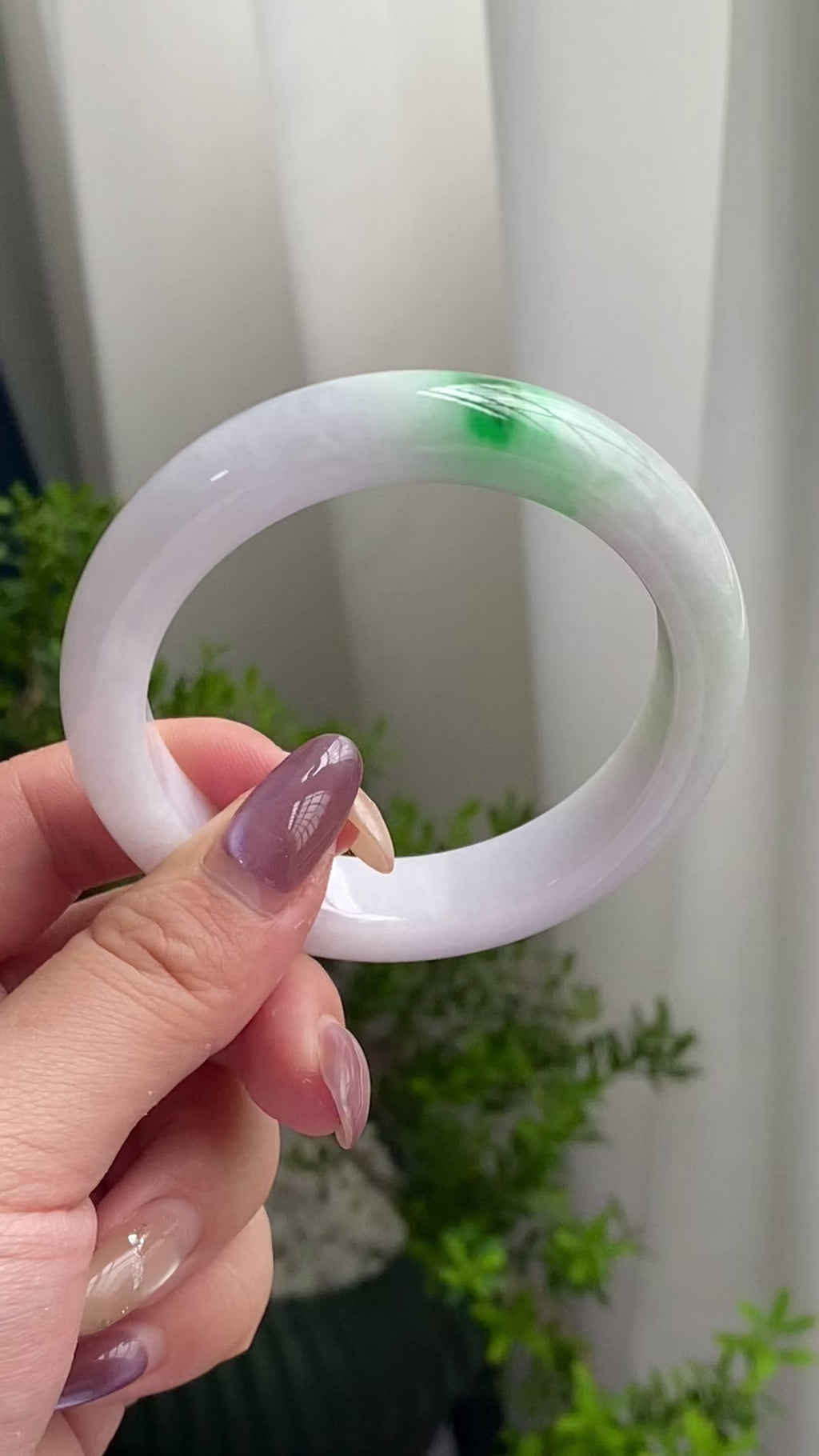 细糯种白底青平安镯（56圈）（yc201864）