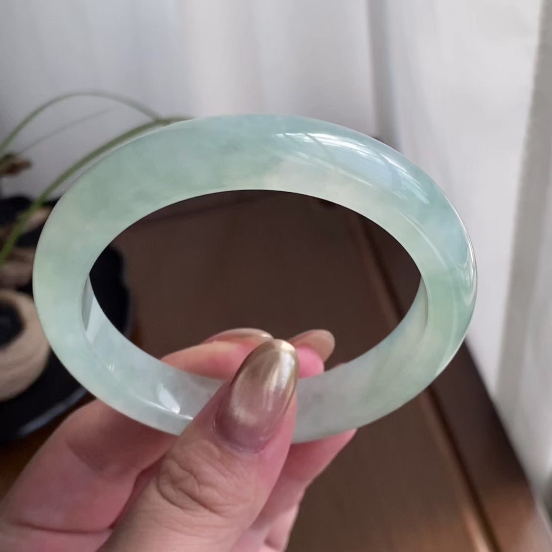 冰种淡晴底平安镯（57圈）（yc258939）