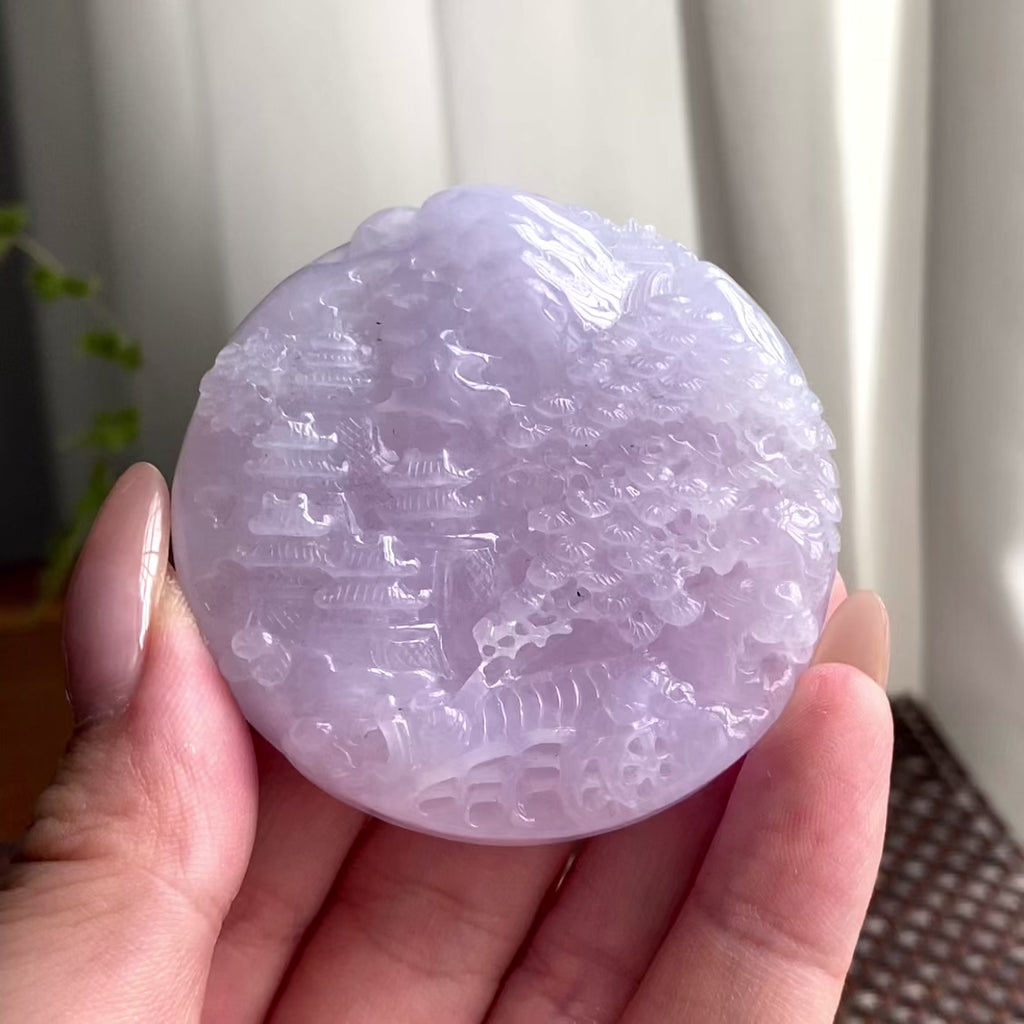 细糯种春彩平安镯山水牌套装（57圈）（yc247641）