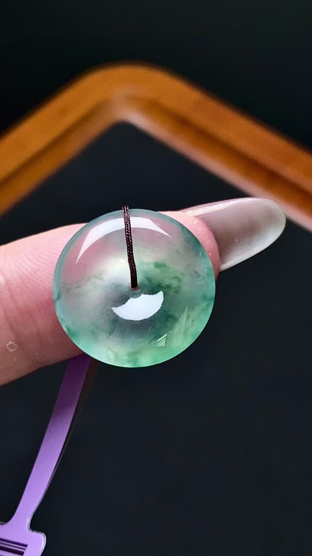 高冰种飘花平安扣吊坠（yc202317）