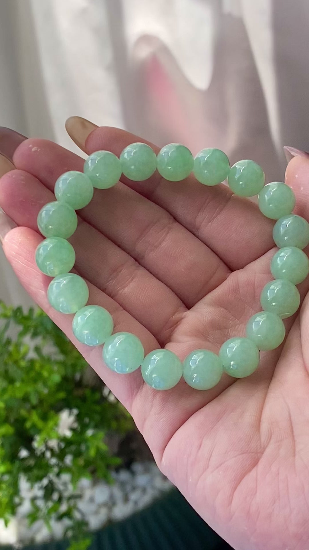 糯冰种晴底单圈手串（19颗）（yc203125）