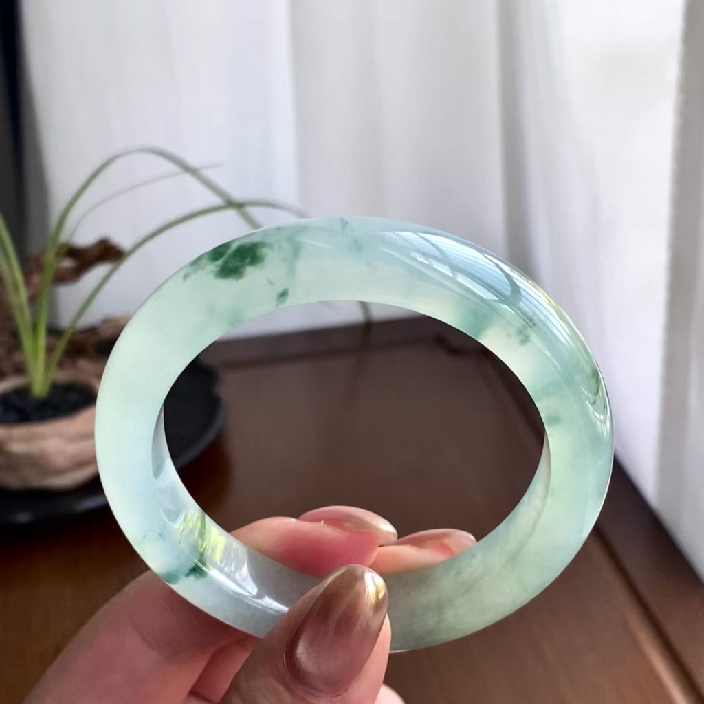 冰种飘花平安镯（54圈）（yc259123）