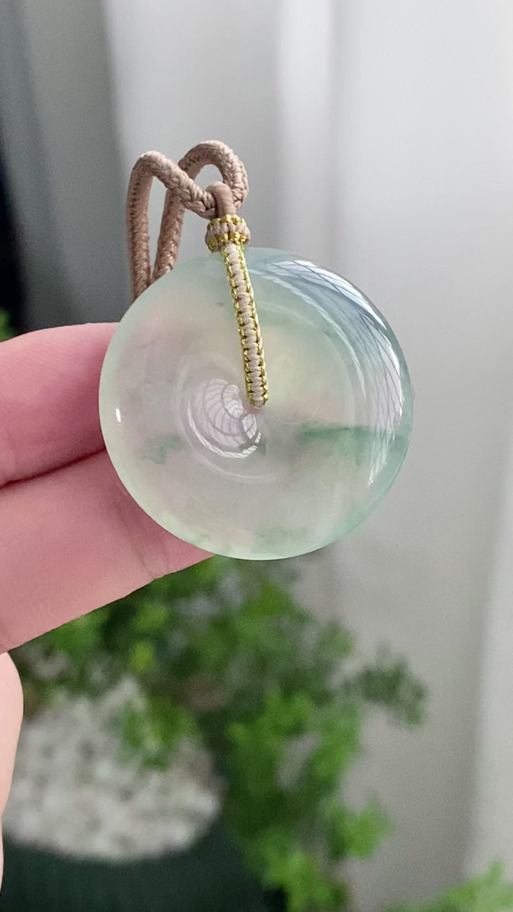 冰种飘花平安扣吊坠（yc200180）