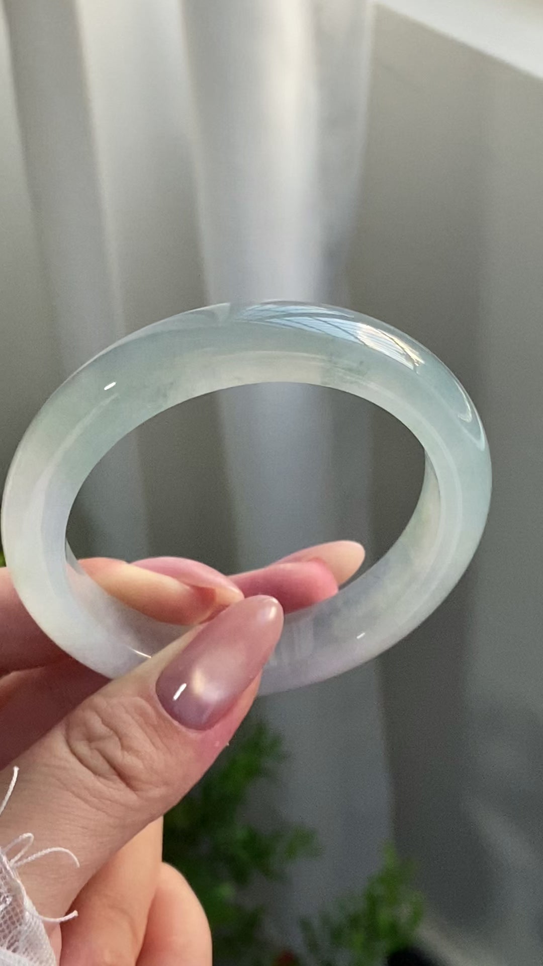 冰种蓝底平安镯（52圈）（yc228766）