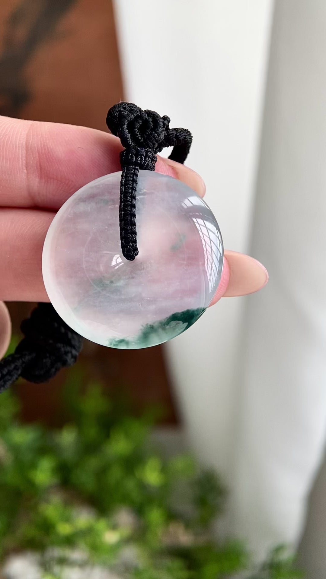 高冰种飘花平安扣吊坠（yc230169）