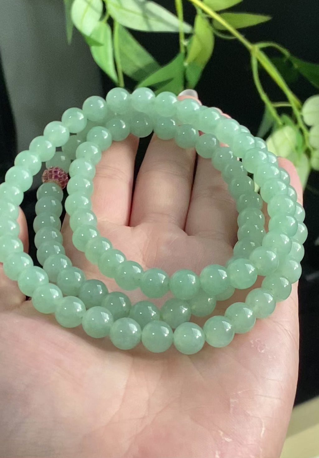 糯冰种晴底珠链（94颗）（yc196187）