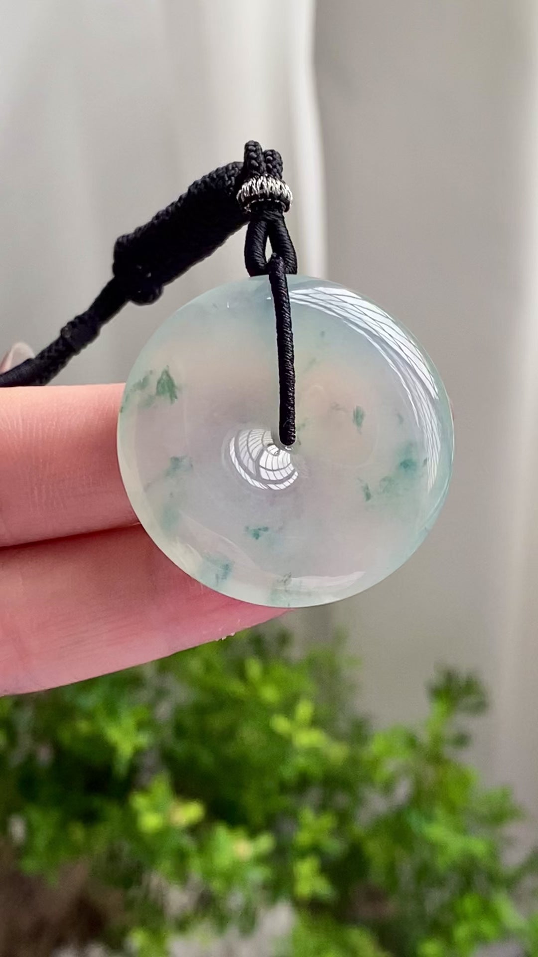 冰种飘花平安扣吊坠（yc201425）