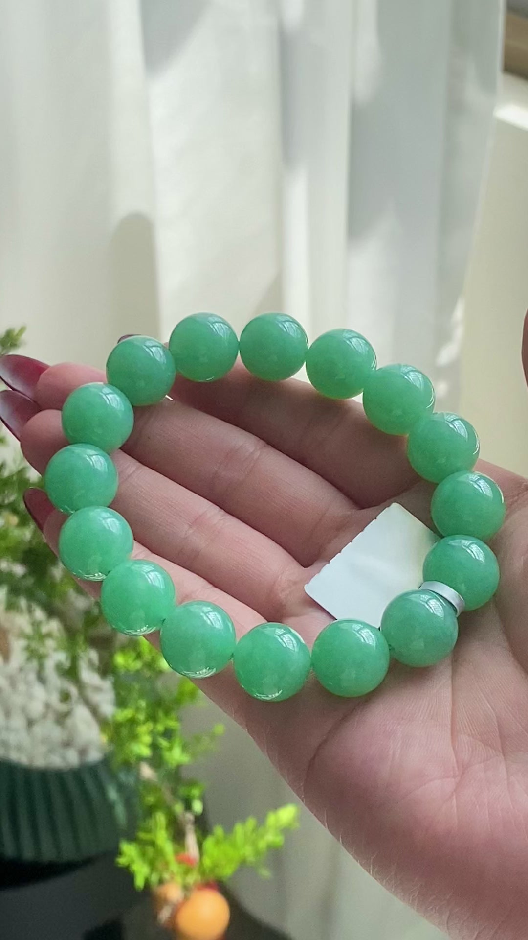细糯种满绿单圈手串（16颗）（yc213509）