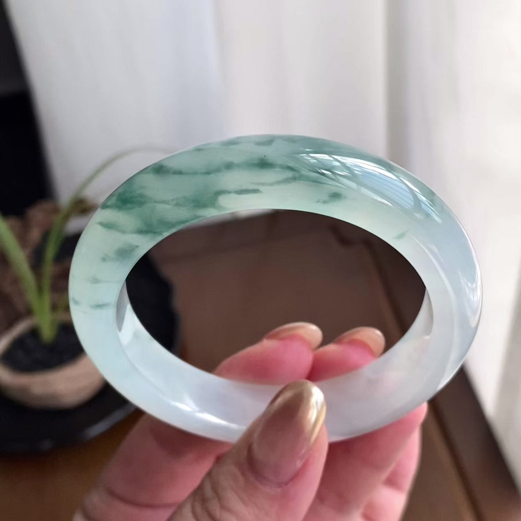 冰种飘花平安镯（53圈）（yc258941）