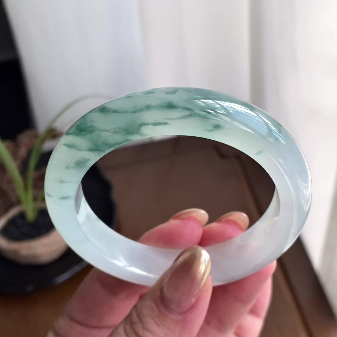 冰种飘花平安镯（53圈）（yc258941）