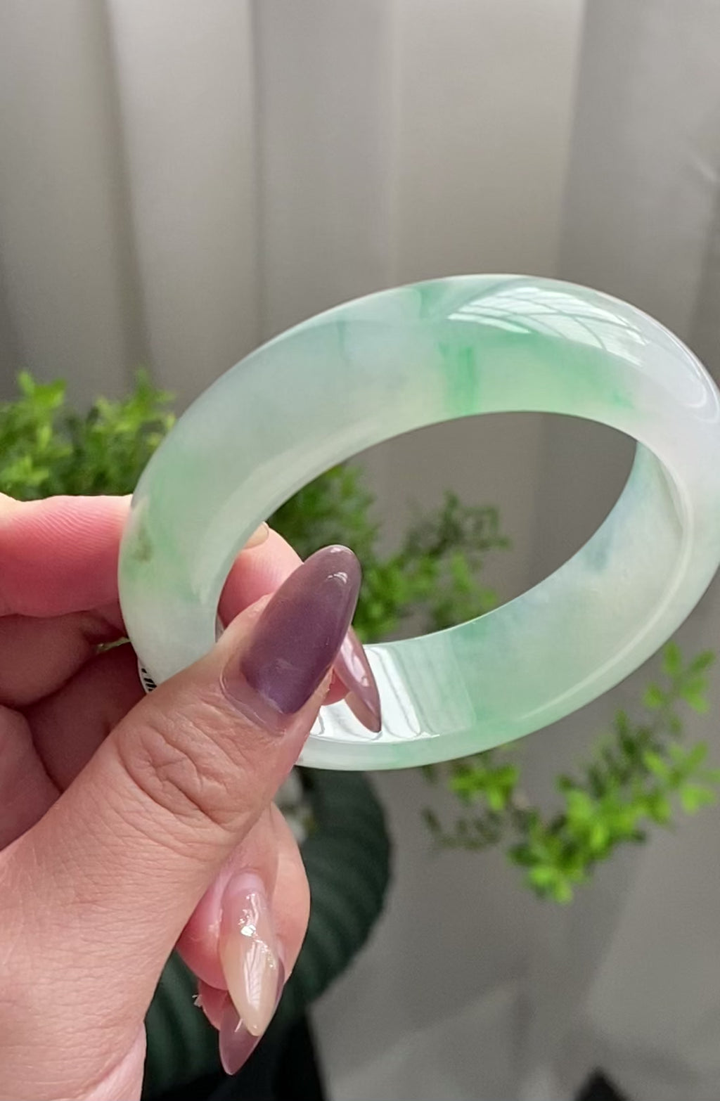 冰种飘花宽版轮胎镯（56圈）（yc199731）