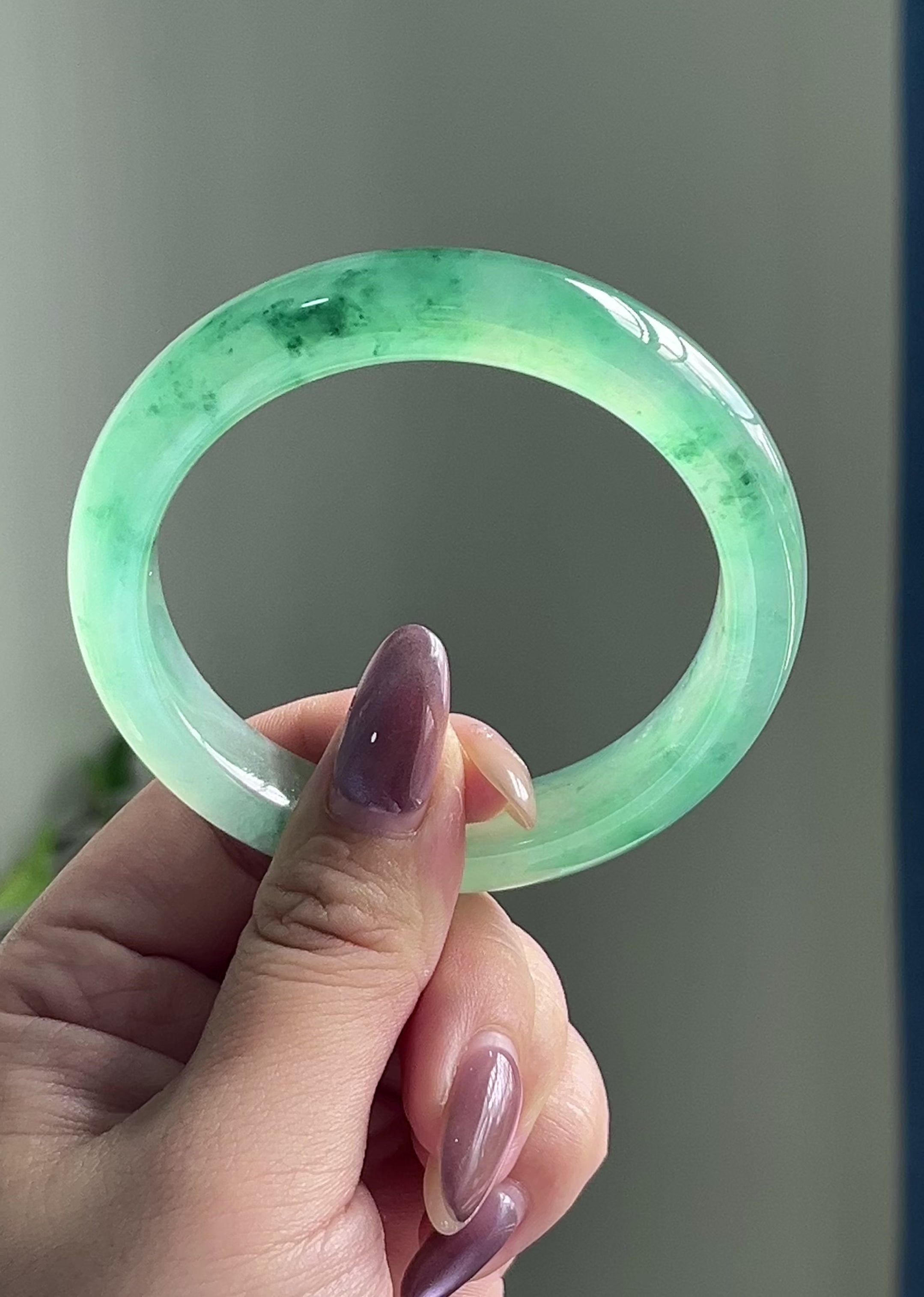 冰种飘花平安镯手镯（57圈）（yc197795）