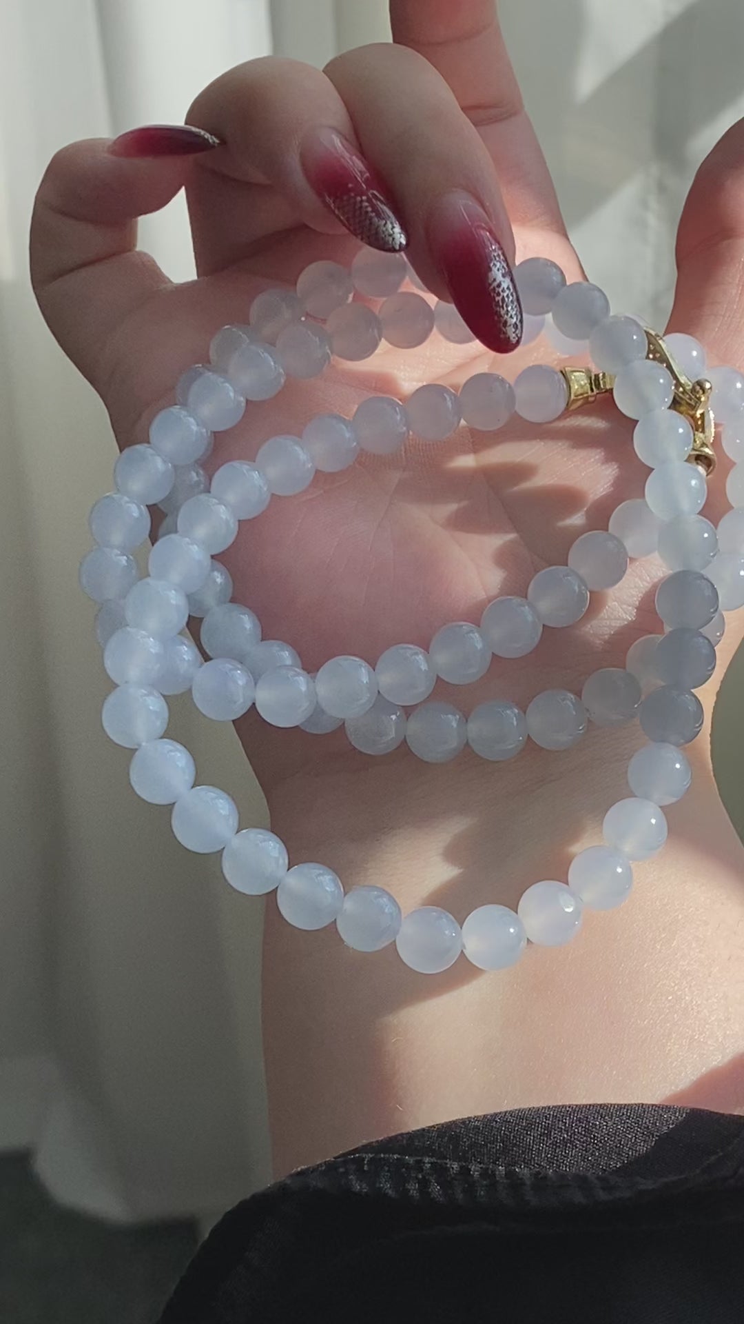 冰种蓝紫底珠链（84颗）（yc213178）