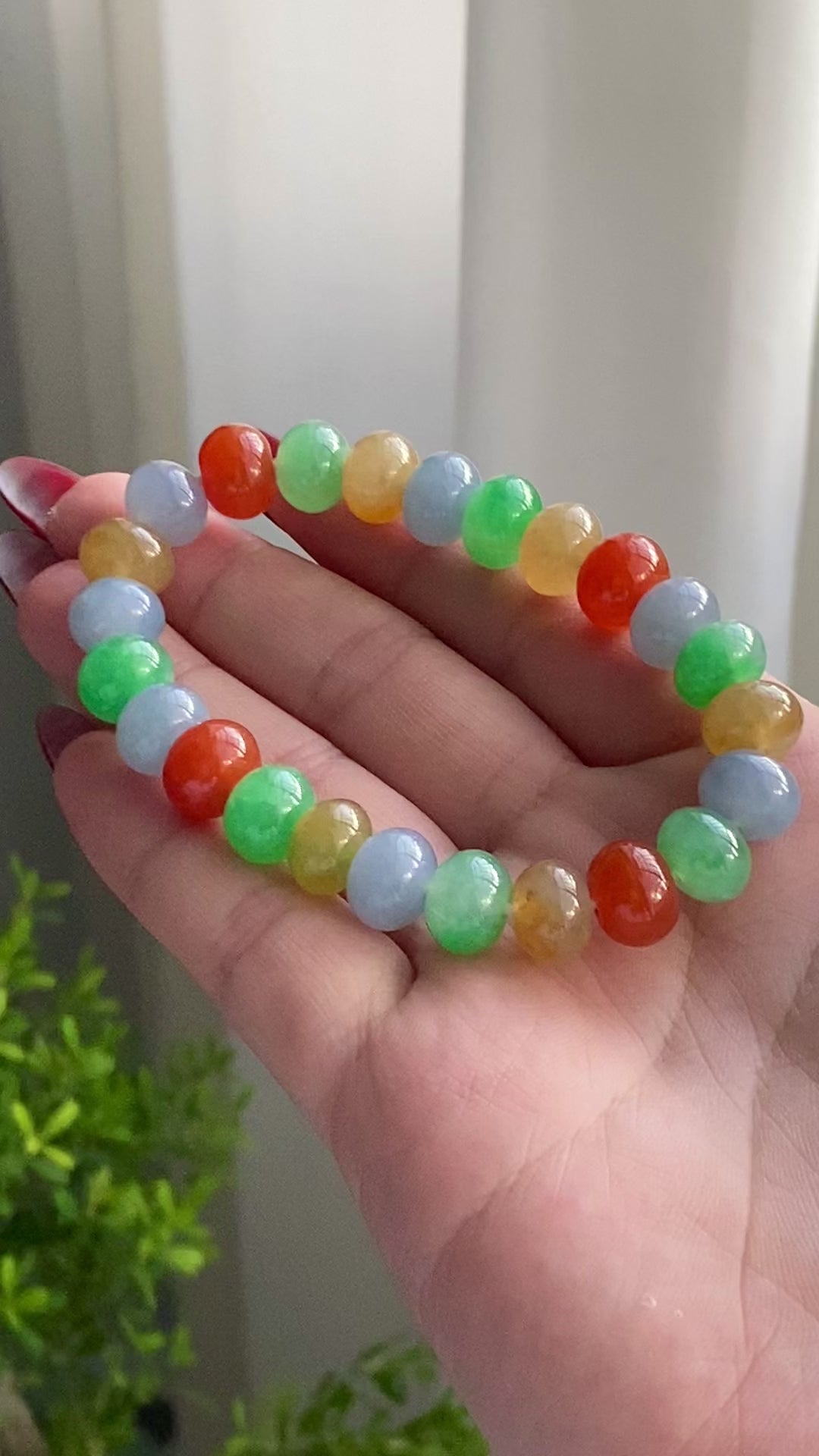 糯冰种多宝灯笼珠单圈手串（24颗）（yc215252）