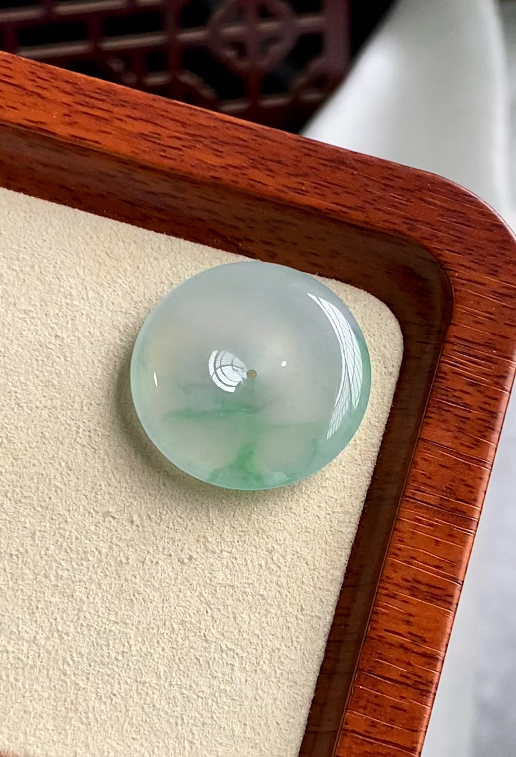 冰种飘金丝阳绿平安扣吊坠（yc196848）