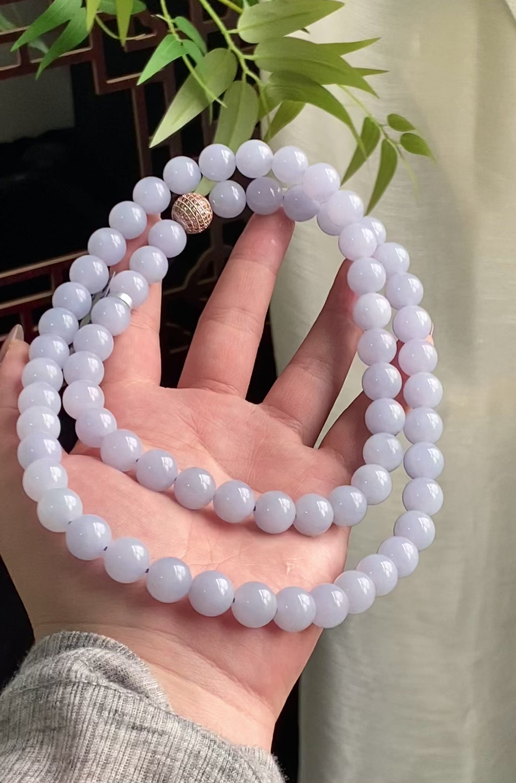 细糯种紫罗兰珠链（66颗）（yc195572）