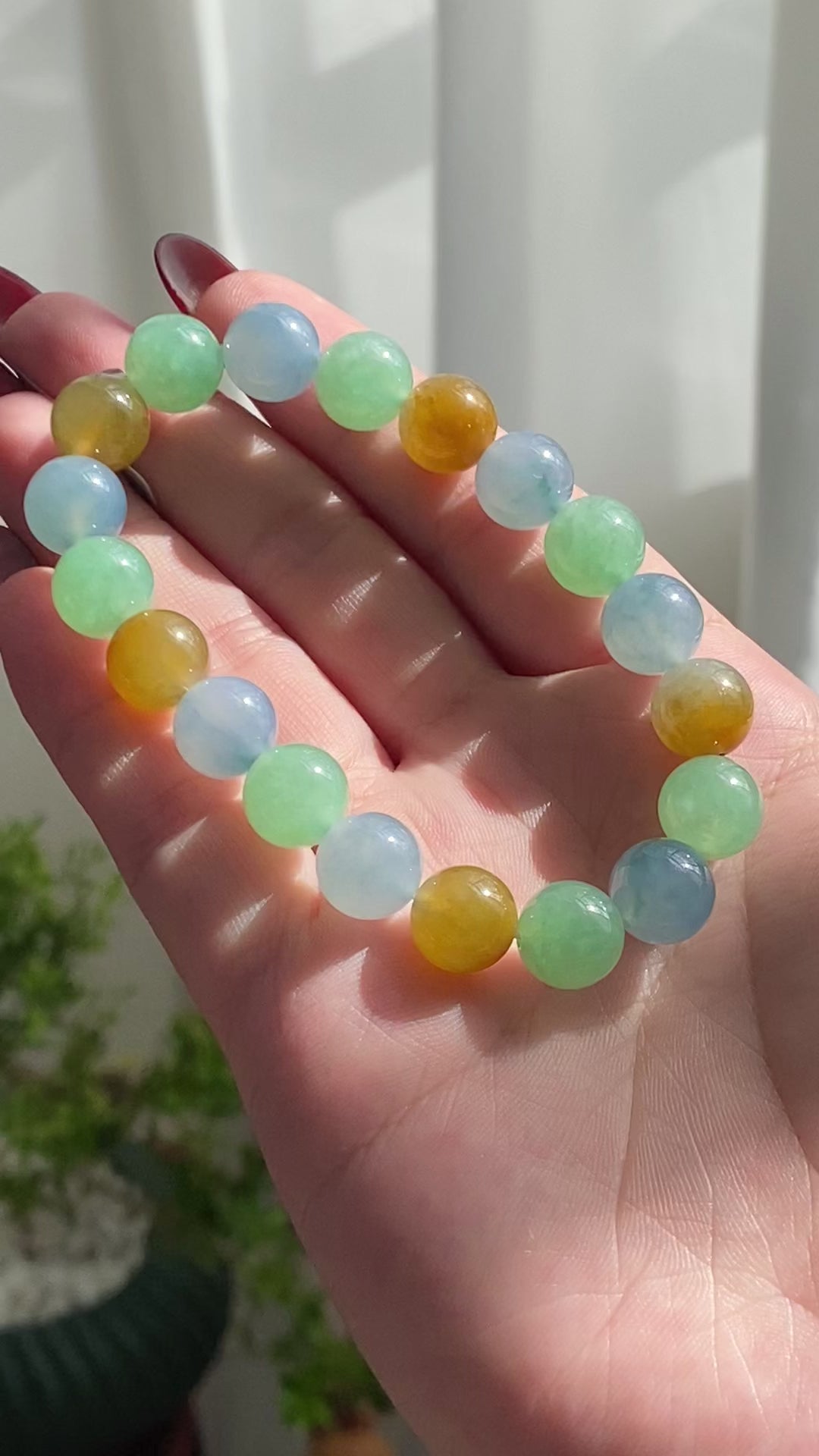 糯冰种多宝单圈手串（19颗）（yc216007）