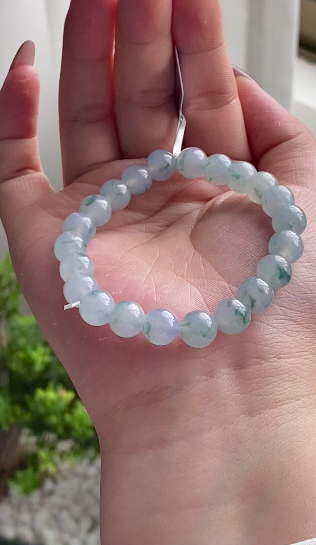 冰种飘花单圈手串（22颗）（yc201859）